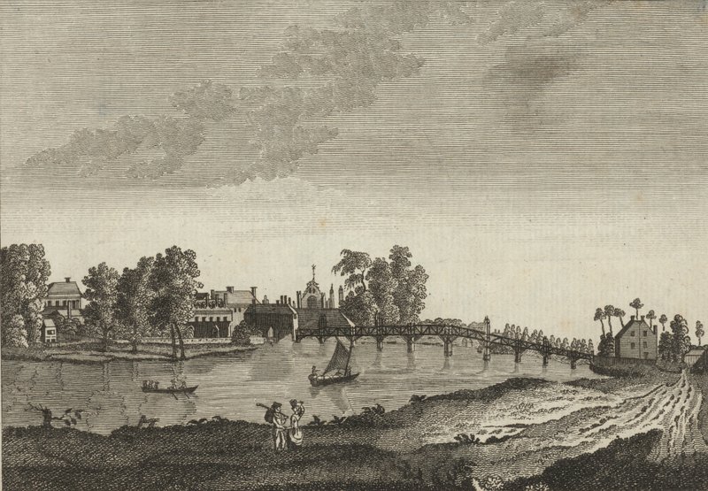 Utsikt över Hampton Court från den motsatta stranden av Themsen av English School