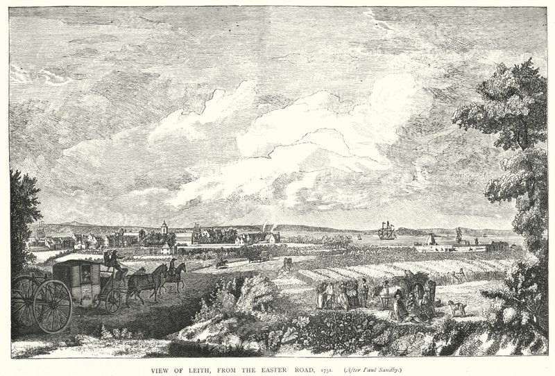 Utsikt över Leith, från Easter Road, 1751 av English School