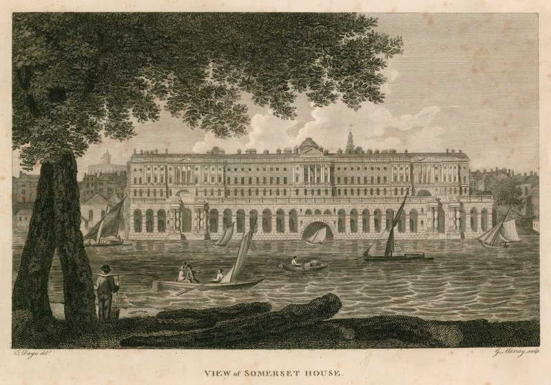 Vy över Somerset House, The Strand, London av English School