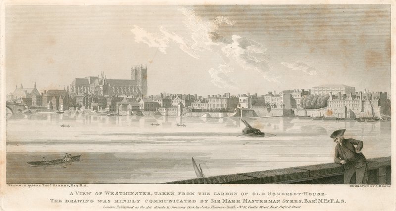 Utsikt över Westminster, tagen från trädgården till Old Somerset House av English School
