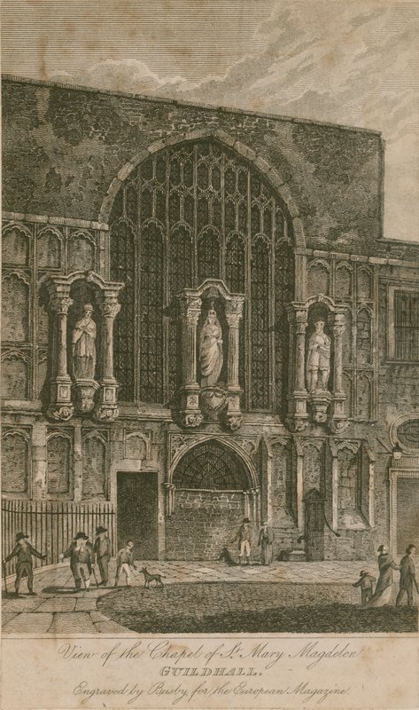 Utsikt över kapellet St Mary Magdalen, Guildhall, London av English School