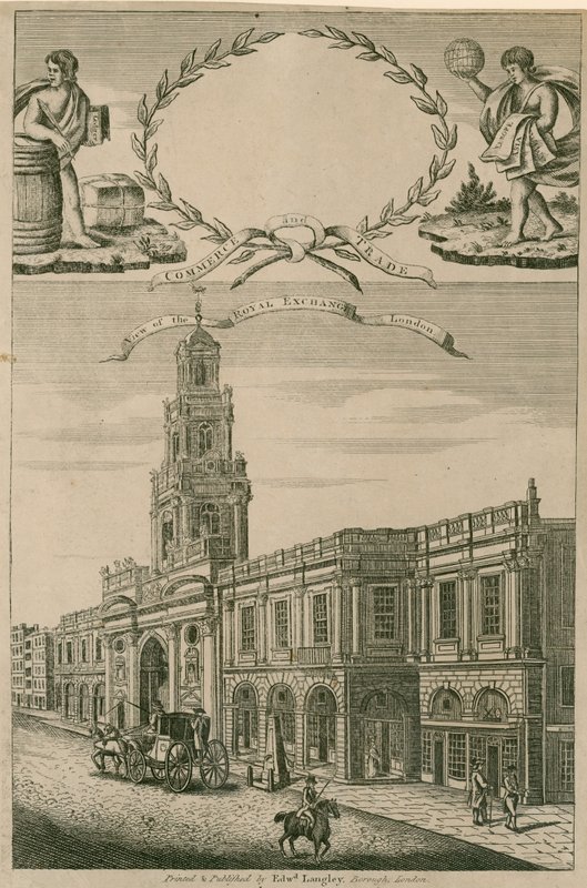 Utsikt över Royal Exchange, London av English School