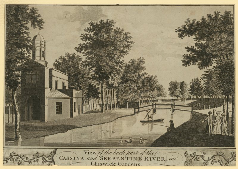 Utsikt över den bakre delen av Cassina och Serpentine River av English School