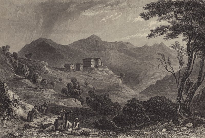 Byn Naree, Indien (gravyr) av English School