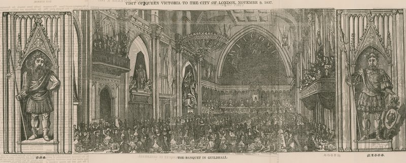 Drottning Victorias besök i London den 9 november 1837 av English School