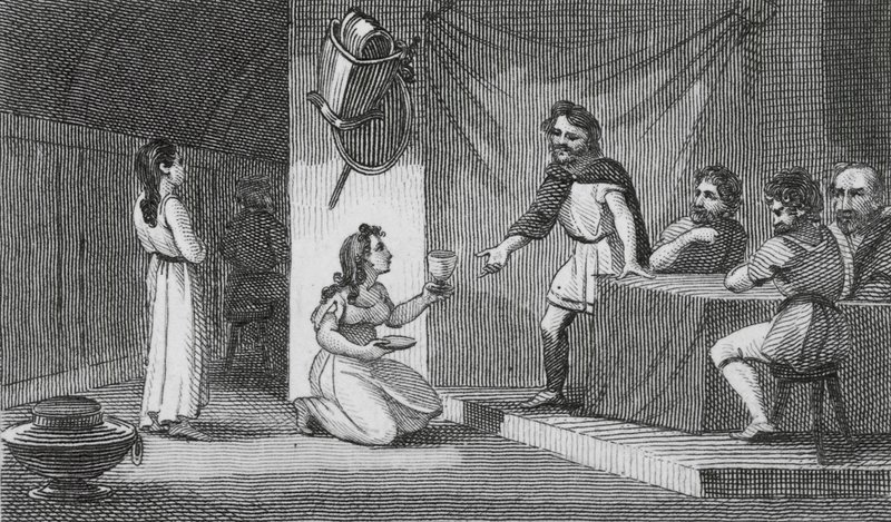 Vortigern och Rowena (gravyr) av English School