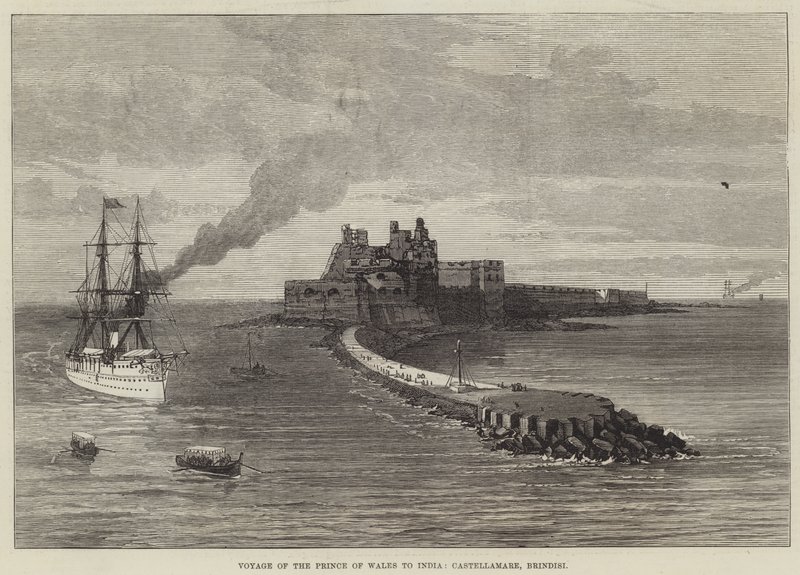 Prinsen av Wales resa till Indien, Castellamare, Brindisi (gravyr) av English School