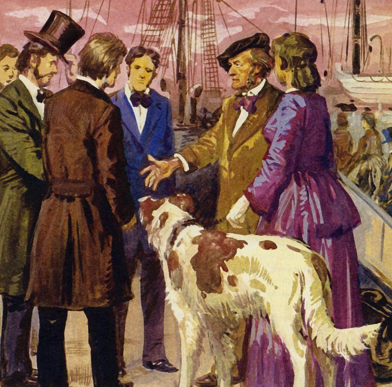Wagner och hans fru och hund begav sig till London av English School
