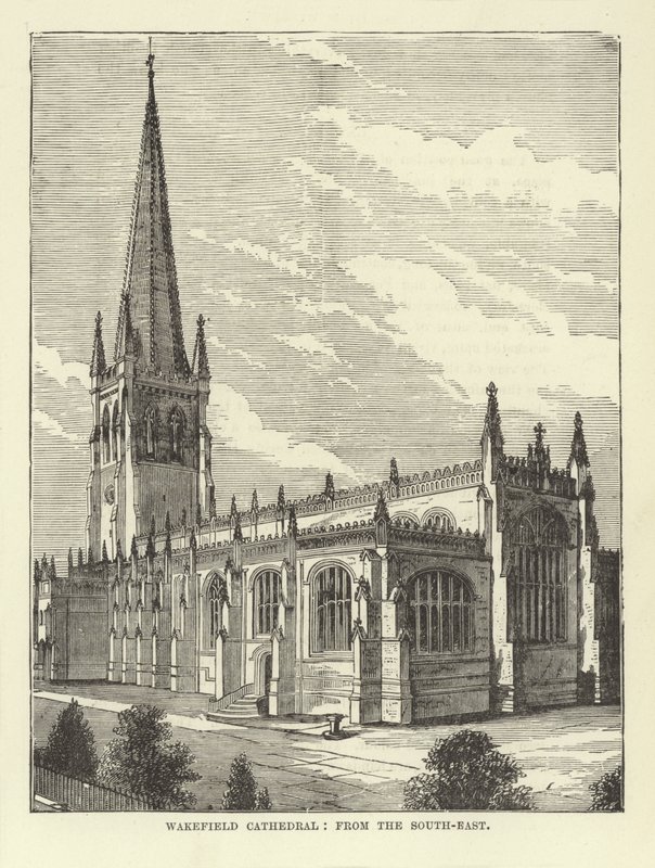 Wakefield Cathedral, från sydost av English School