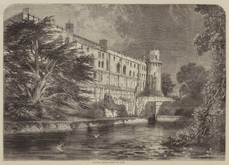 Warwick Castle, från Avon (gravyr) av English School