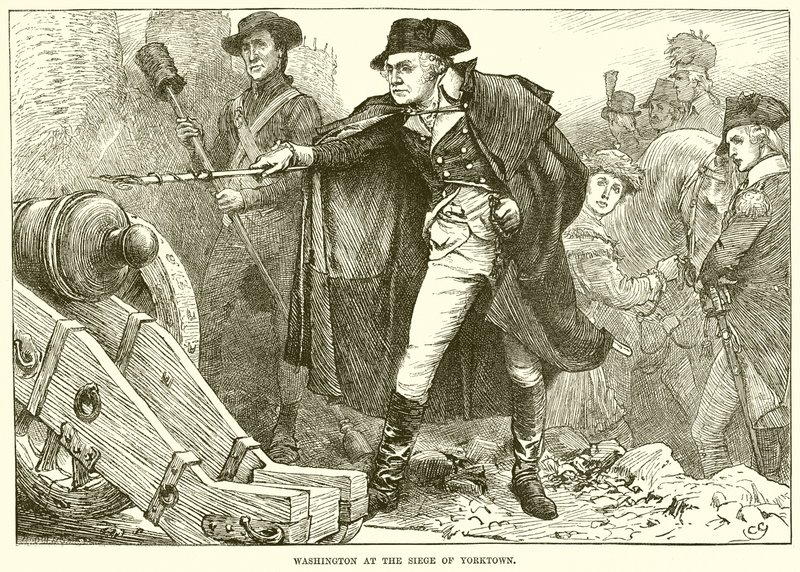 Washington vid belägringen av Yorktown av English School