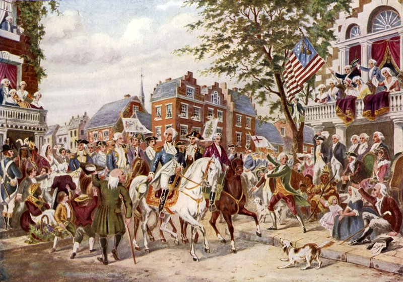 Washingtons intåg i New York, 23 april 1789 av English School