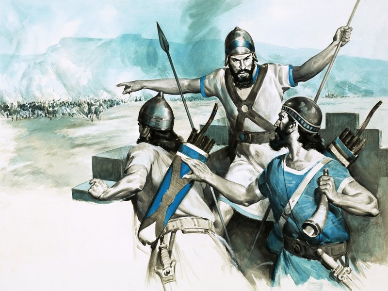 Vakttornvakter i Babylon larmar om den persiska arméns frammarsch av English School