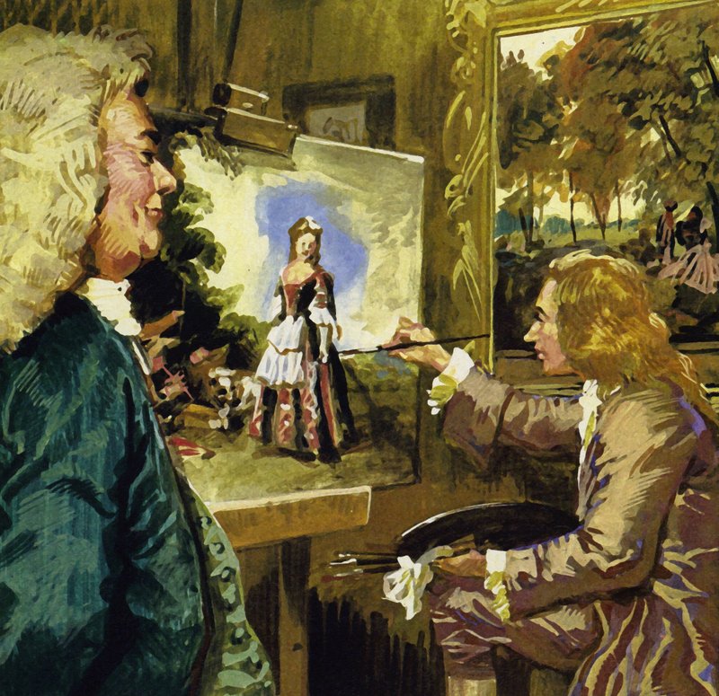 Watteau målar Dansen av English School
