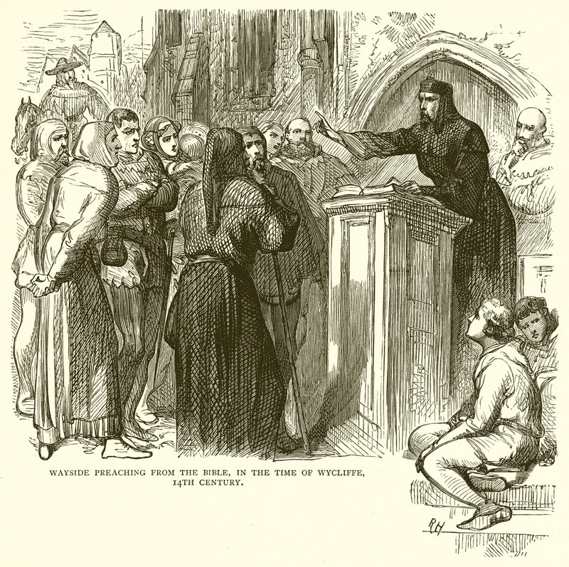 Wayside Preaching from the Bible, in the Time of Wycliffe, 1300-talet av English School