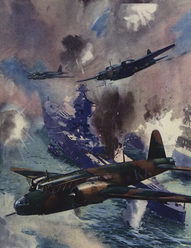 Wellingtons bombplan attackerade den tyska flottbasen i Kiel, 1939 av English School