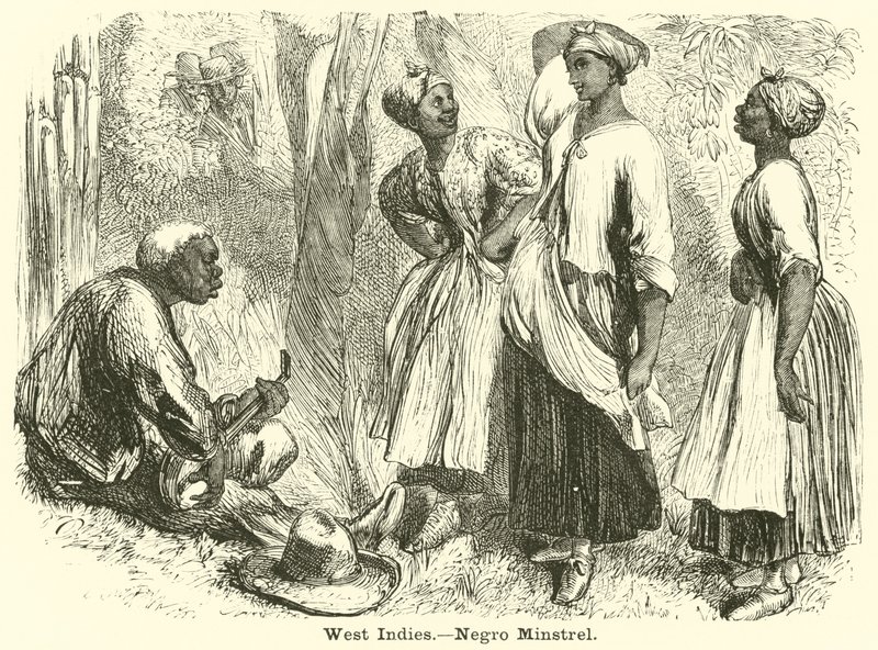 Västindien, Negro Minstrel (gravyr) av English School
