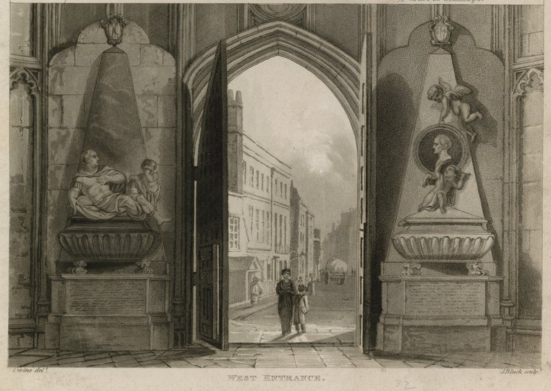 Västra ingången, Westminster Abbey, London av English School