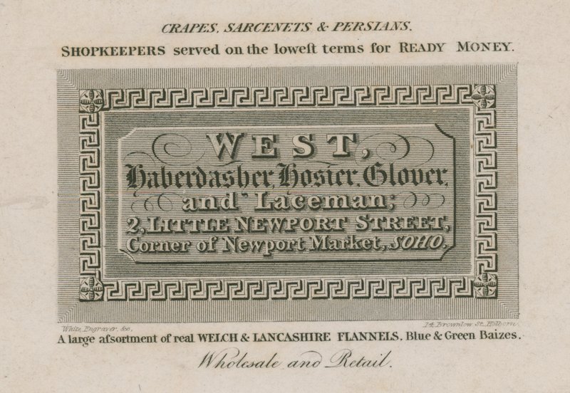 West, sybehör, strumpor, handskare och spetsar av English School