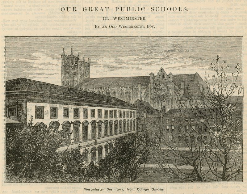 Westminster Dormitory, från College Garden av English School