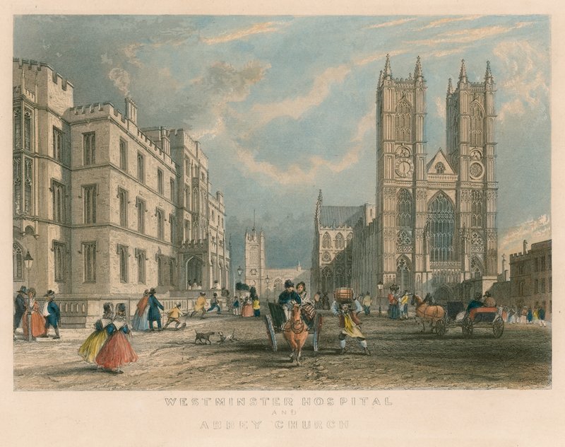 Westminster Hospital och Abbey Church av English School
