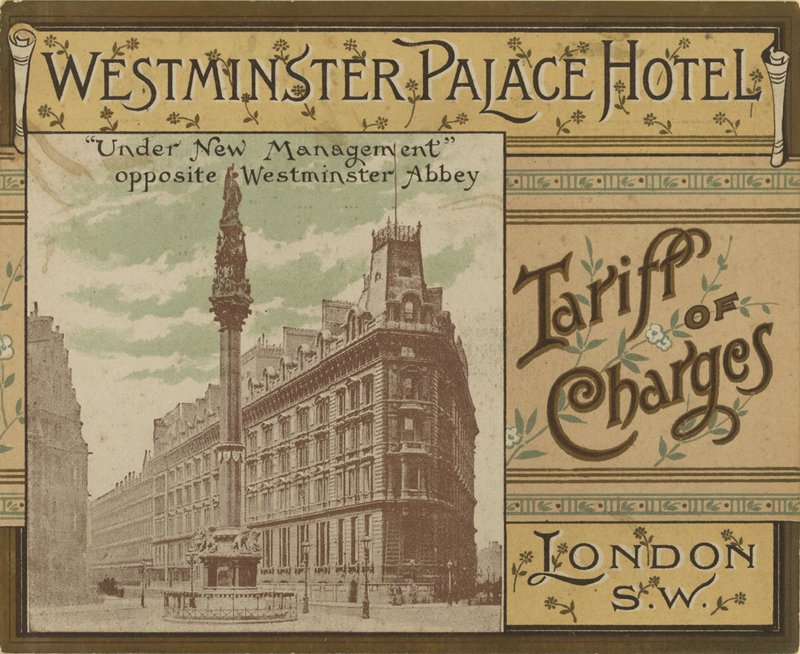 Westminster Palace Hotel Tariff av avgifter av English School