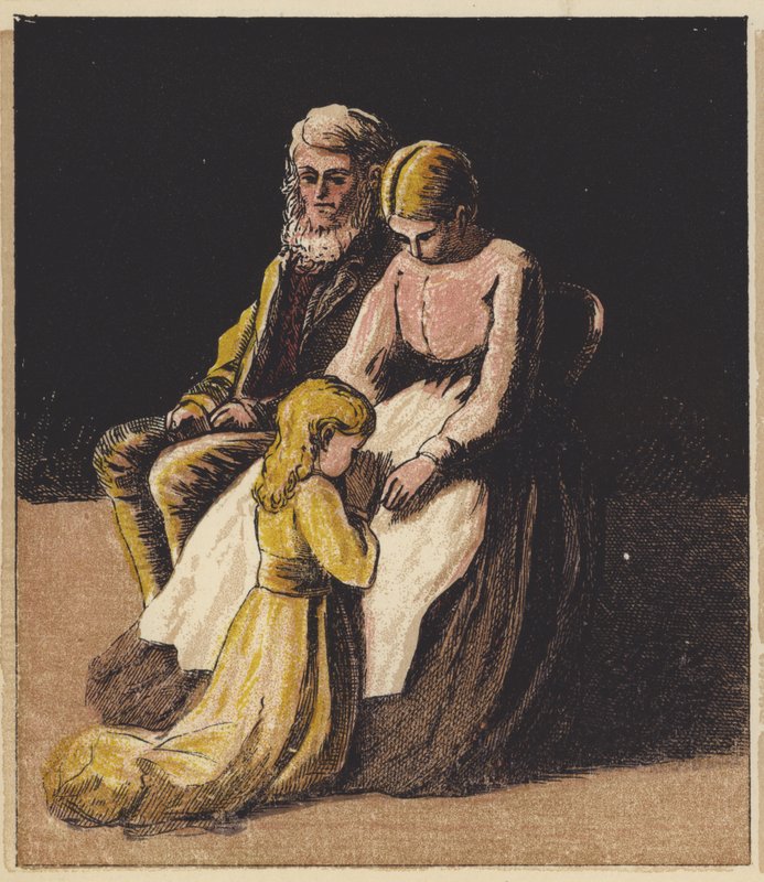 När lilla Fred gick och lade sig (färg litho) av English School