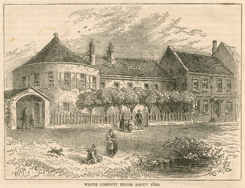White Conduit House, Pentonville, London, omkring 1820 av English School