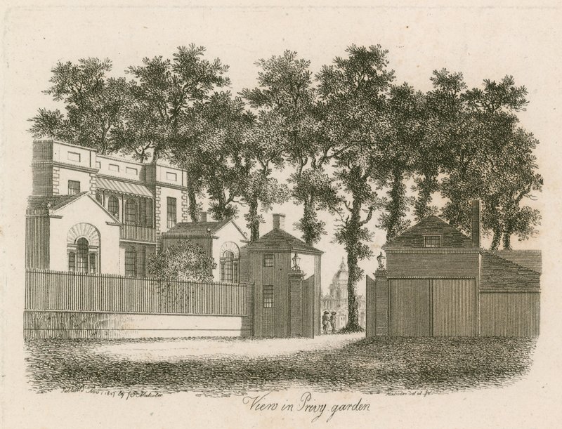 Whitehall Court eller Yard, Vanbrugh House, revs 1898 av English School