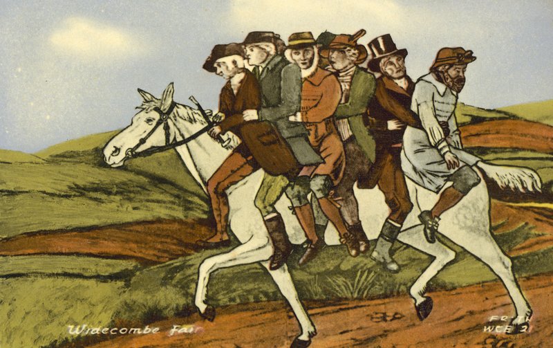 Widecombe Fair (färg litho) av English School