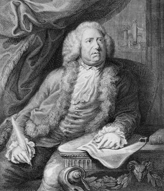 William Boyce, engelsk kompositör och mästare i kungens musik (gravyr) av English School