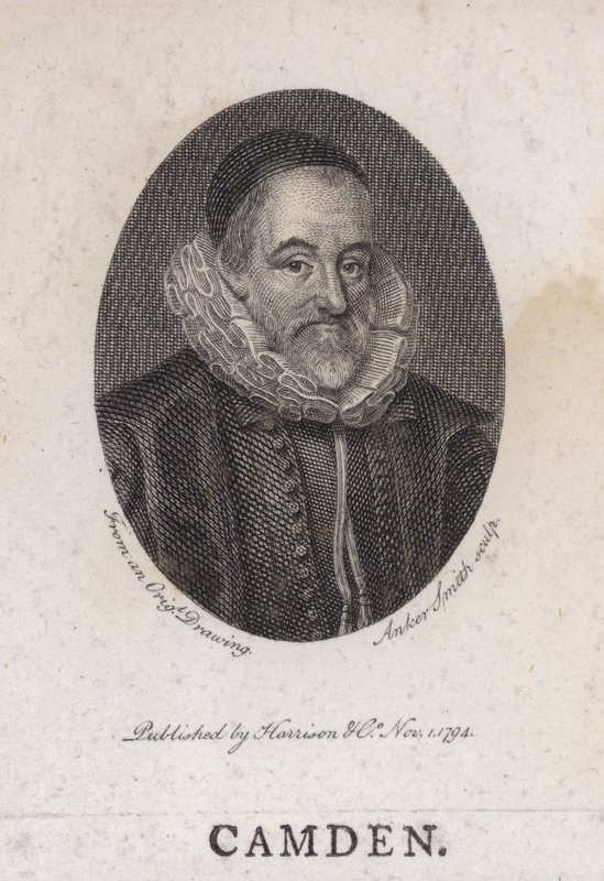 William Camden, engelsk antikvarie, historiker och geograf (gravyr) av English School