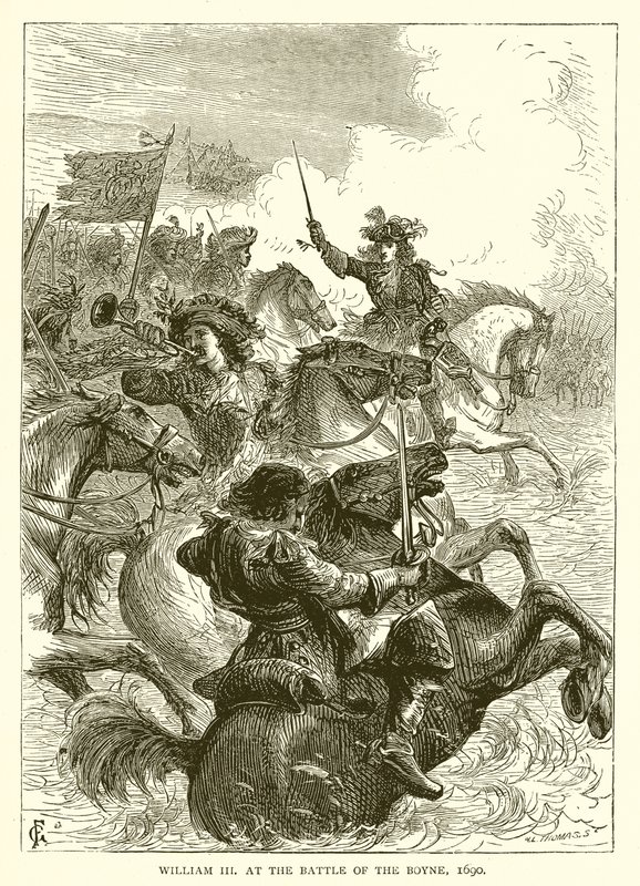William III i slaget vid Boyne, 1690 av English School