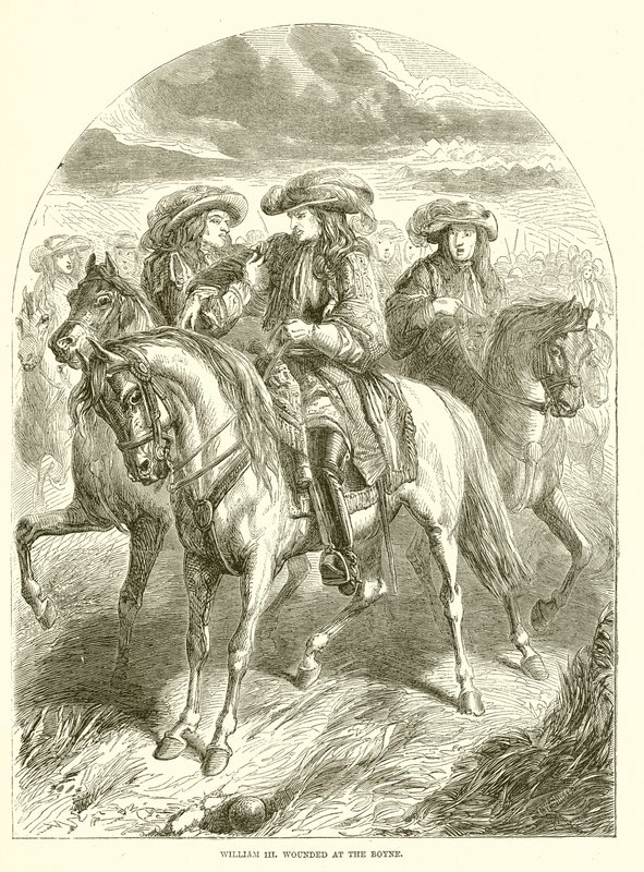 Vilhelm III. sårad vid Boyne av English School