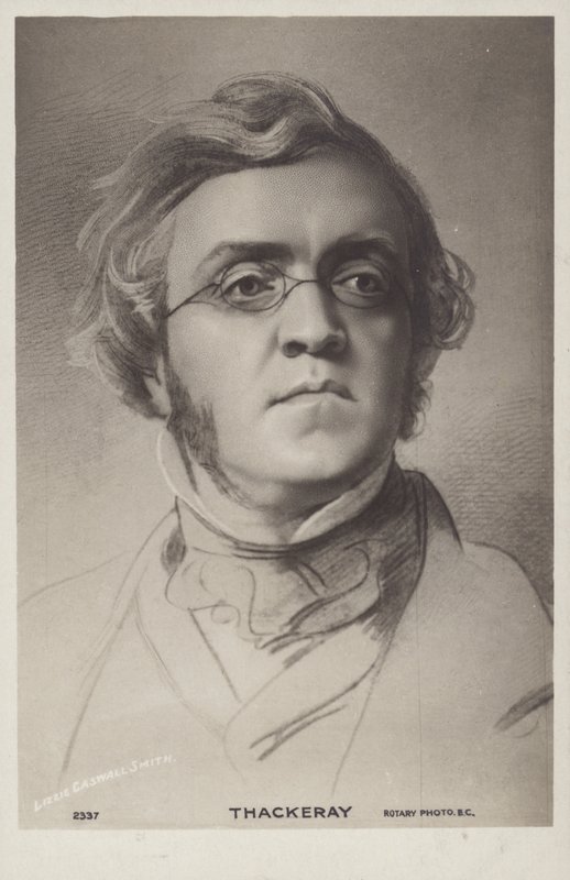 William Makepeace Thackeray (1811-1863), engelsk romanförfattare (litografi) av English School