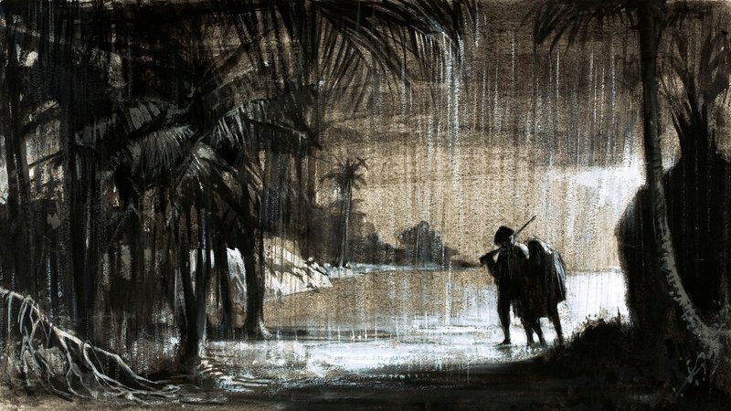 William Paterson hjälpte till att grunda en ny handelskoloni på Panamanäset (gouache på papper) av English School