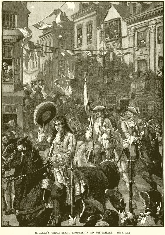 Williams triumferande procession till Whitehall av English School