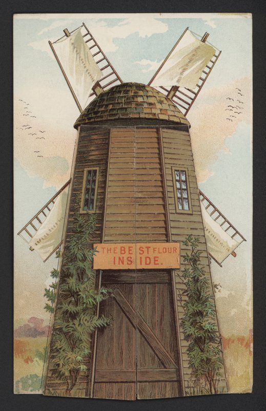 Väderkvarn (färg litho) av English School