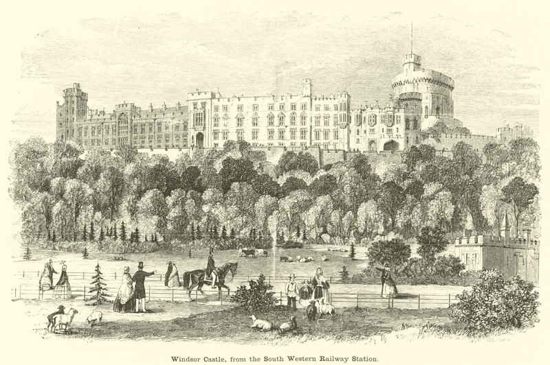 Windsor Castle, från South Western Railway Station av English School
