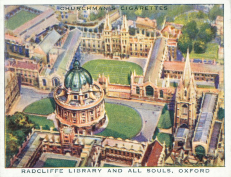 Vingar över imperiet: Radcliffe Library och All Souls, Oxford (färglitografi) av English School