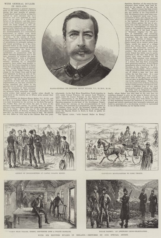 Med Sir Redvers Buller i Irland (gravyr) av English School