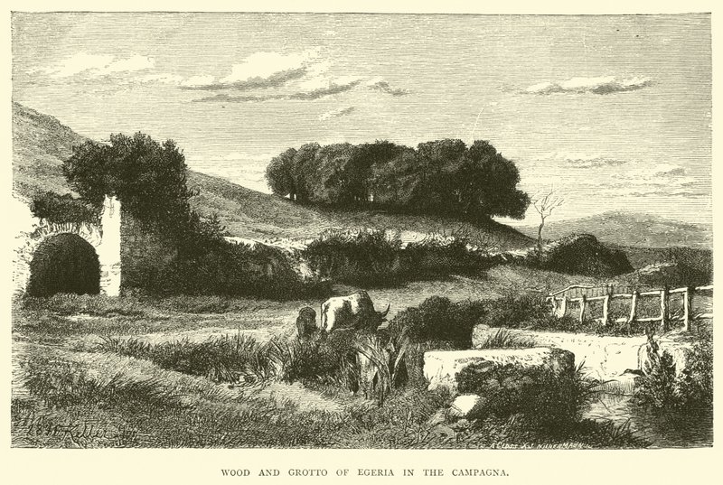 Wood och Grotto of Egeria i Campagna av English School