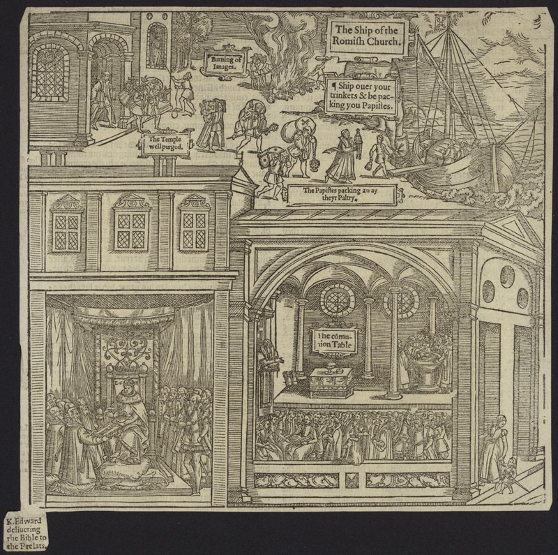 Träsnitt från Foxes Book of Martyrs av English School