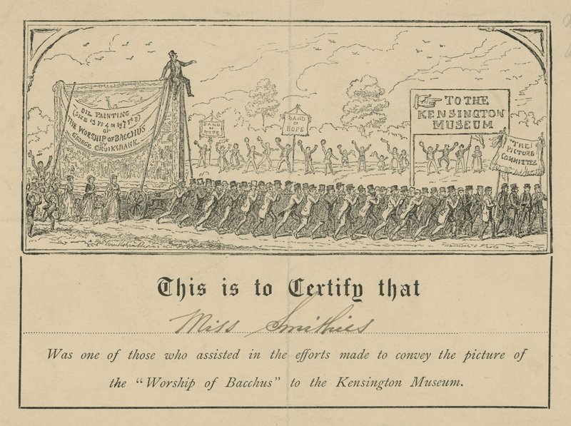 Dyrkan av Bacchus-certifikatet av English School