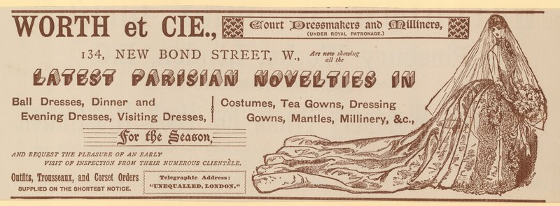 Worth et Cie, 134 New Bond Street, London, annons av English School