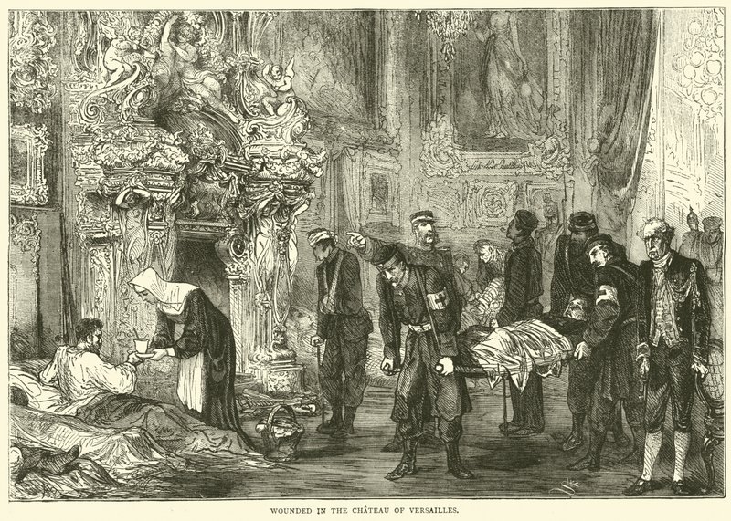 Sårad i slottet i Versailles, januari 1871 av English School
