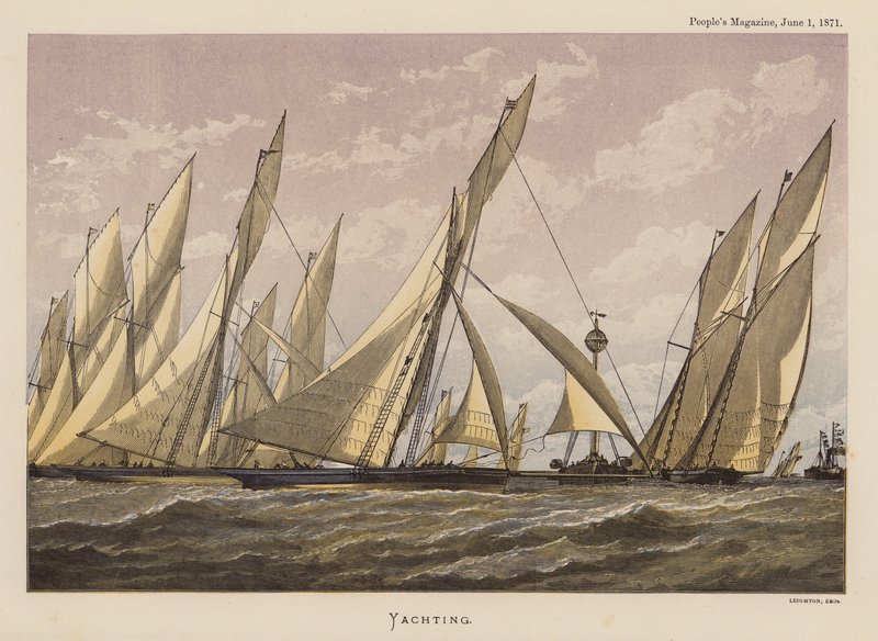 Yachting (gravyr i färg) av English School