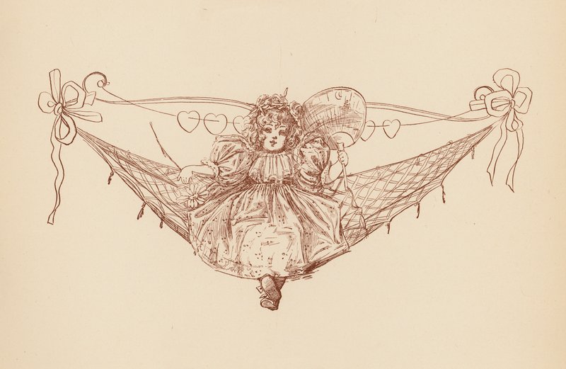Ye Summer Girl (färg litho) av English School