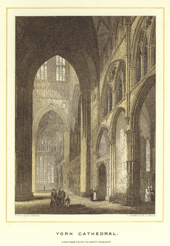 York Cathedral, utsikt från söder till norr korsarm av English School