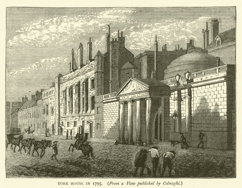 York House 1795, från en vy publicerad av Colnaghi (gravyr) av English School